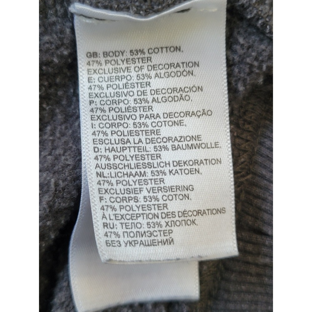 The North Face Hoodie Gray Spellout Logo Men's Pullover Sweatshirt Pockets XL - Picture 7 of 8
